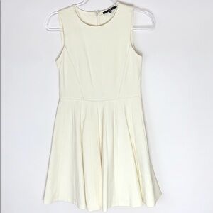 Tibi sleeveless ponte knit cream fit n flare dress